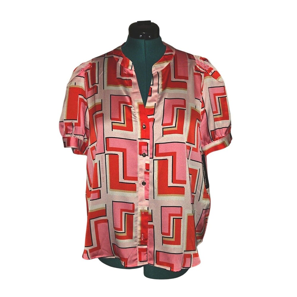 Karl Lagerfeld Paris Women’s Oversized Pink Button Up Size Large NWT
